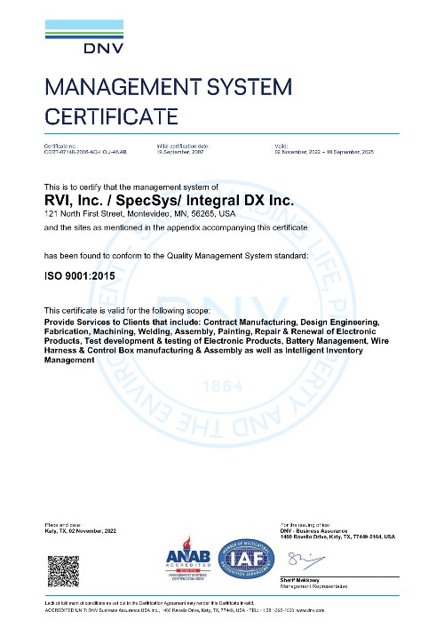ISO Management System Certificate