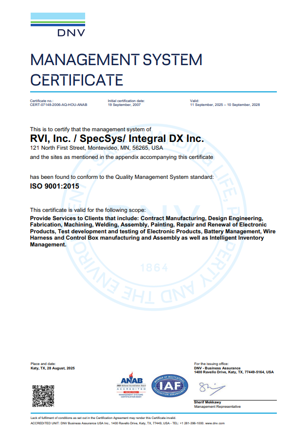 ISO Management System Certificate